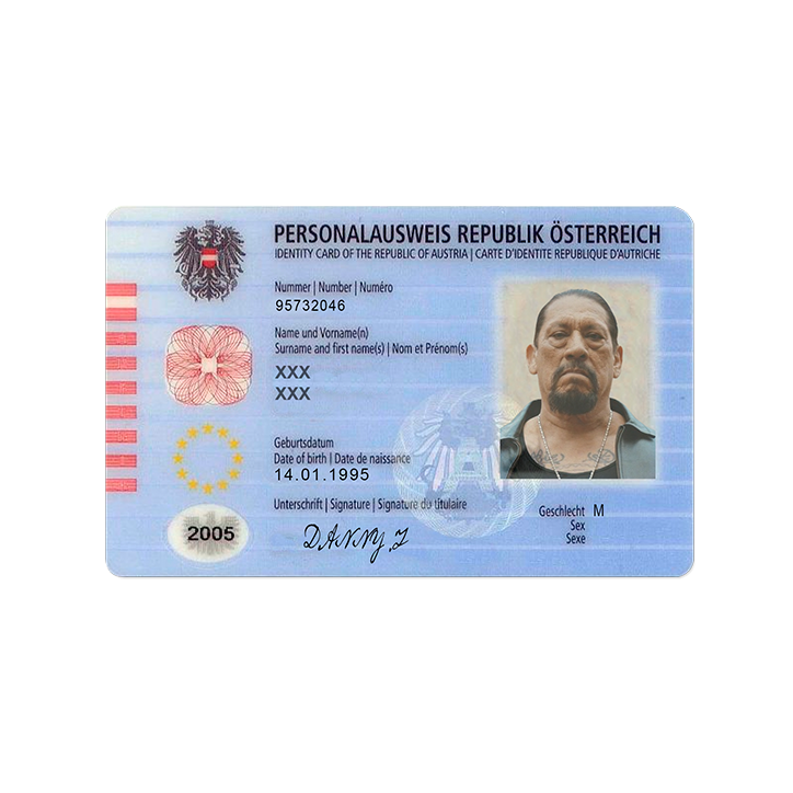 Forged identity card Austria