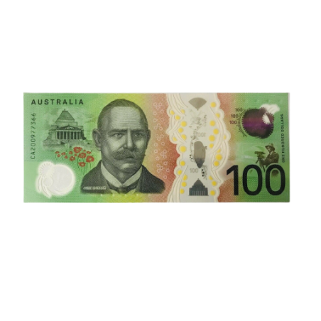 100 australische Dollar Blüte - Falschgeld Banknote Australien